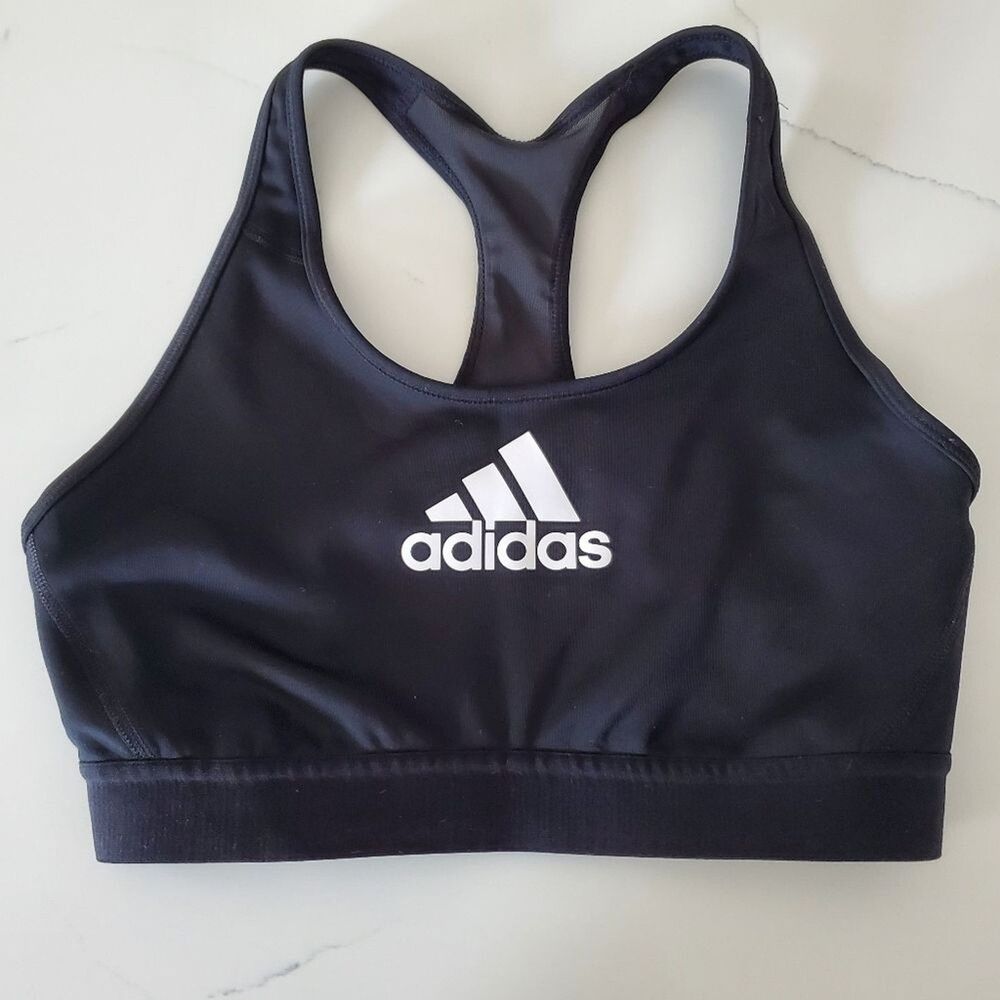 Adidas Women's Black Sports Bra Size Small Racerback Unpadded Wireless